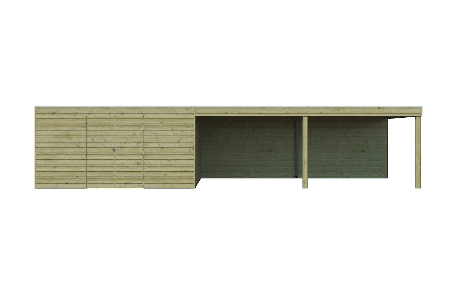 Woodlands Blokhut QB Groen Geïmpregneerd 1020 x 300 cm - Afbeelding 1